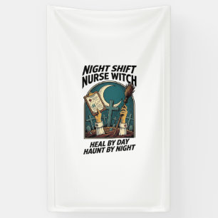 Lona Camiseta Retro de Bruja Enfermera del Turno Noctur