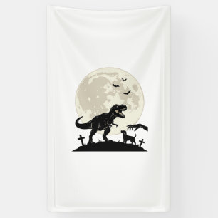 Lona Camiseta Silueta Cementerio Perro Dinosaurio Bajo