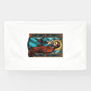 Lona Camiseta vectorial de figura religiosa orando vint