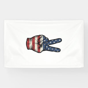 Lona Camiseta vectorial de mano de paz patriótica vinta