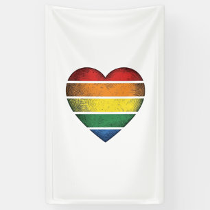 Lona Camiseta Vectorial de Orgullo Corazón Arcoíris Vin