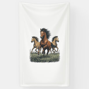 Lona Camiseta Vectorial Western de Caballos Salvajes Vi
