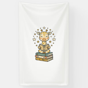 Lona Camiseta Vintage Amante de Libros Jirafa Lectora L