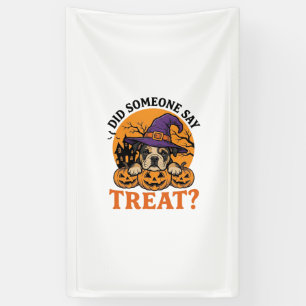 Lona Camiseta Vintage de Halloween Bulldog Bruja Perro 
