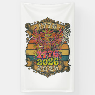 Lona Camiseta Vintage Eagle 1776 2026 Burbuja Patriótic