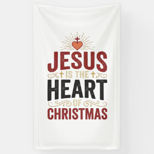Lona Camiseta Vintage Jesús Es el Corazón de la Navidad