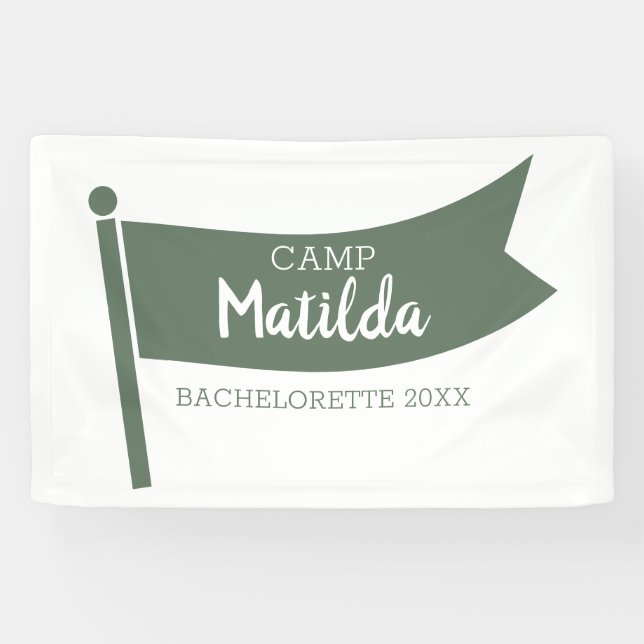 Lona Campamento Bachelorette Mountain Green Flag Campin (Horizontal)