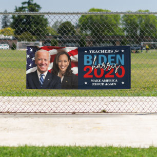 Lona Campaña Biden Harris 2020 con foto patriótica