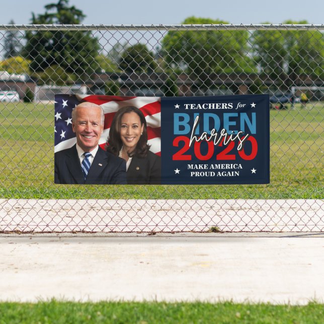 Lona Campaña Biden Harris 2020 con foto patriótica (In situ)