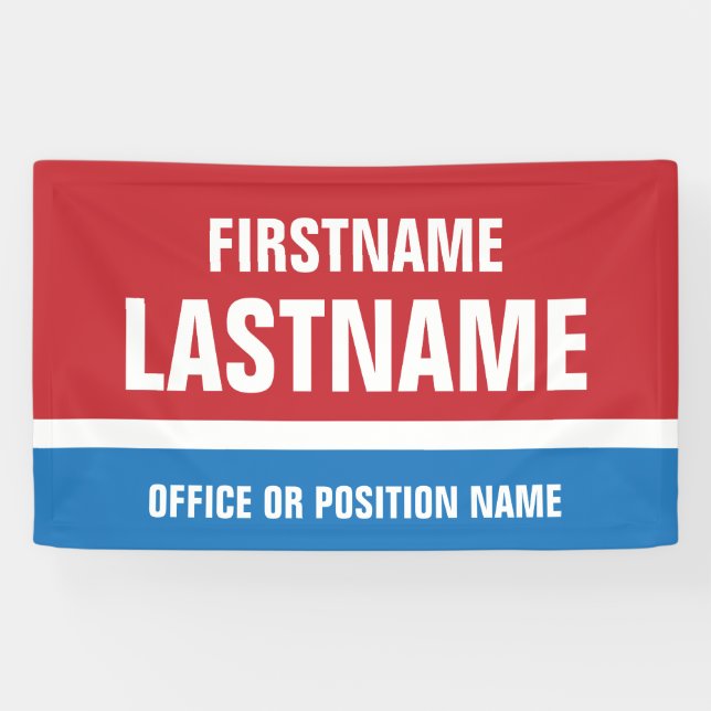 Lona Campaña electoral azul blanco rojo (Horizontal)