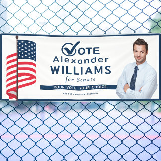 Lona Campaña electoral personalizada de voto azul para