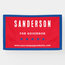 Lona Campaña electoral política Nombre rojo azul blanco