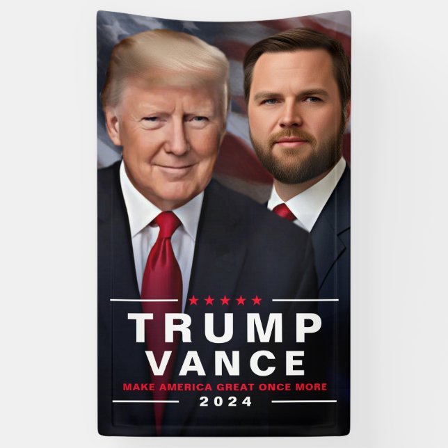Lona Campaña política de Trump Vance 2024 (Vertical)