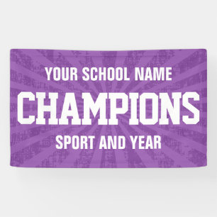 Lona Campeones púrpuras del equipo de deportes de la