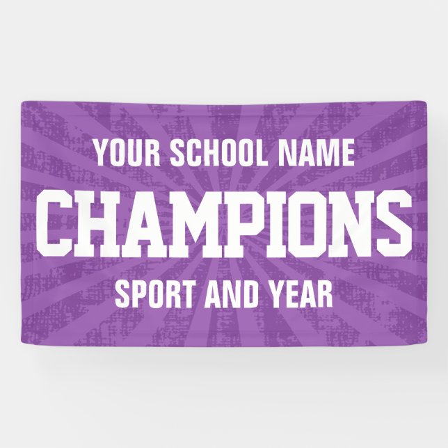 Lona Campeones púrpuras del equipo de deportes de la (Horizontal)