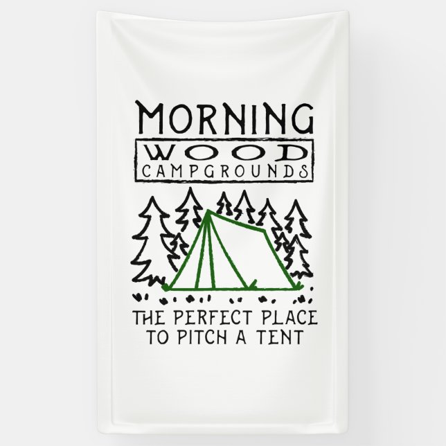 Lona Camping - Campamentos de madera matutinos (Vertical)
