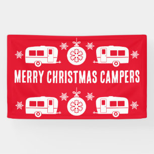 Lona Camping de caravanas felices Navidades