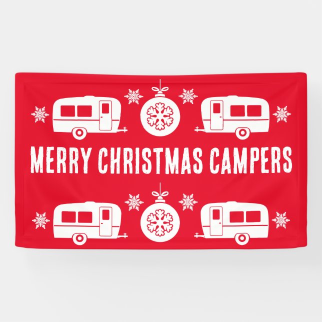 Lona Camping de caravanas felices Navidades (Horizontal)