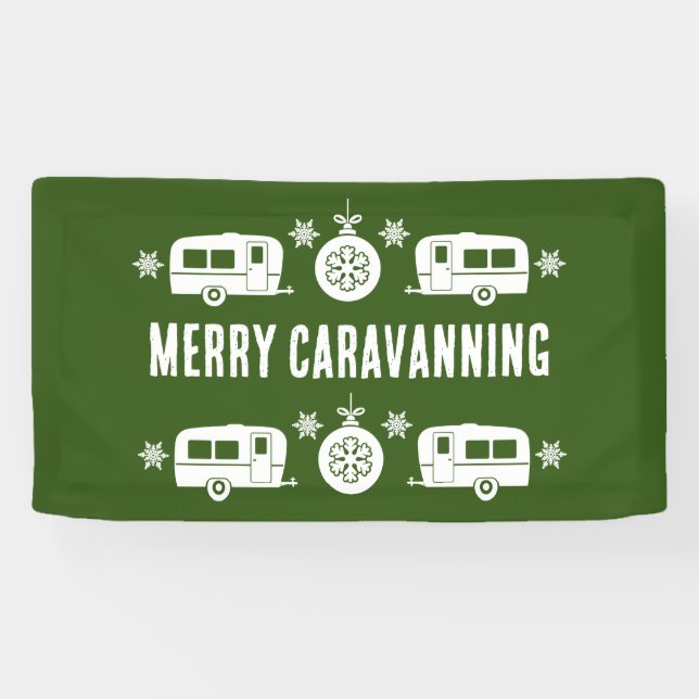 Lona Camping de caravanas felices Navidades (Horizontal)