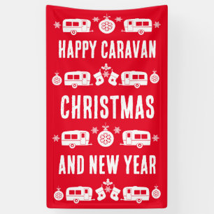 Lona Camping de caravanas felices Navidades