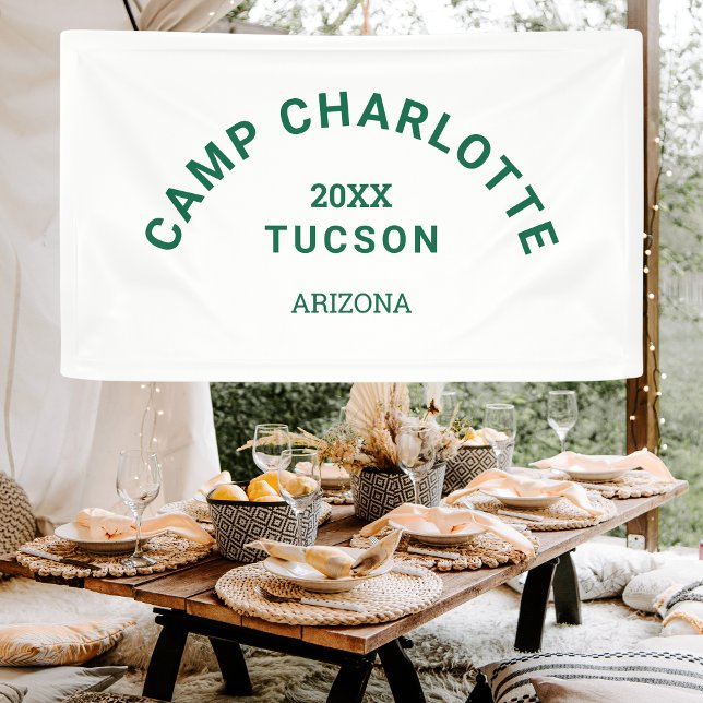 Lona Camping Tema Bosque Campamento Verde Escudo Bachel (Subido por el creador)