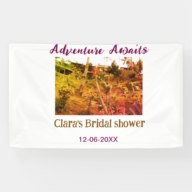 Lona Campos de arroz aventura espera ducha de novia nom (Horizontal)