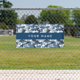 Lona Camuflaje azul de nieve de invierno Tu nombre pers