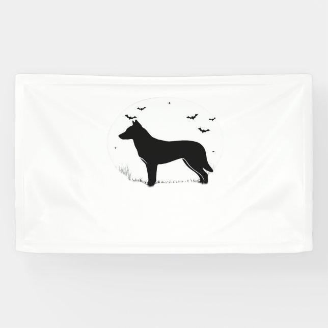Lona Canaan Dog - Halloween Moon Silhouette Classic T-S (Horizontal)