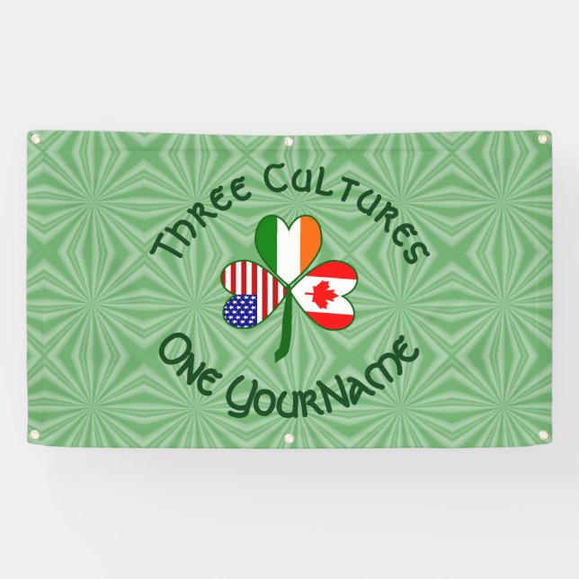 Lona Canadiense irlandés Shamrock personalizado (Horizontal)