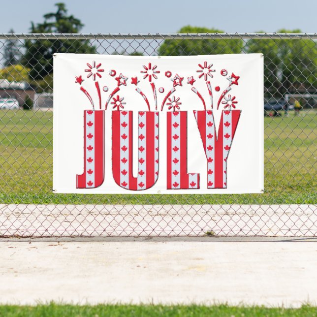 Lona Canadiense Maple Leaf Julio Feliz Día de Canadá (in situ)