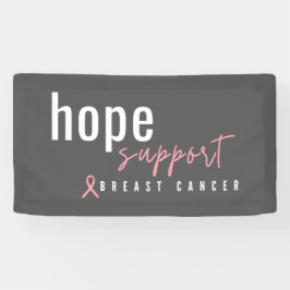 Lona cáncer de mama, esperanza, apoyo. Banner