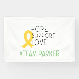 Lona cáncer infantil. Espero que el equipo nombre a per