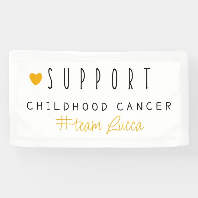 Lona cáncer infantil. Personalizado. Nombre del equipo. (Horizontal)