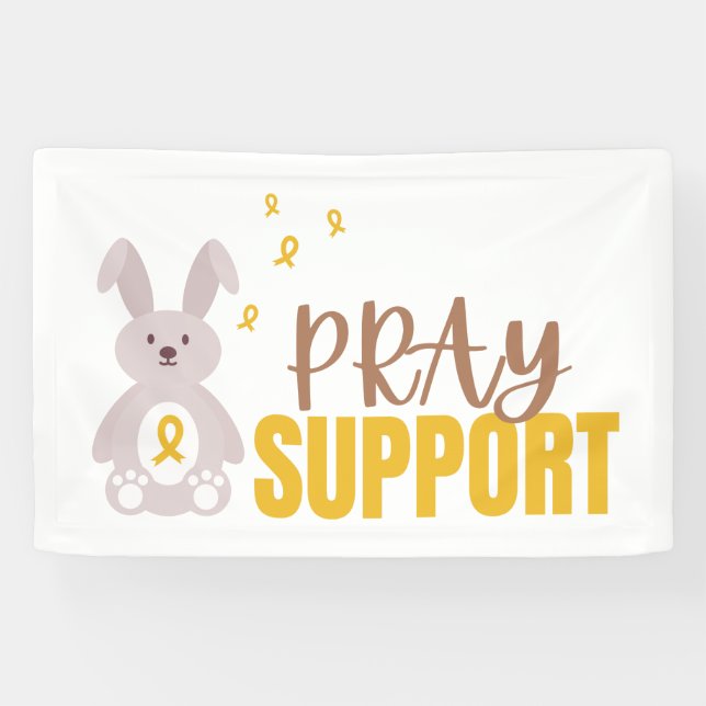Lona cáncer infantil. rezar para apoyar el Rótulo de pa (Horizontal)