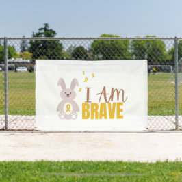 Lona cáncer infantil. Soy valiente. Rótulo al aire libr