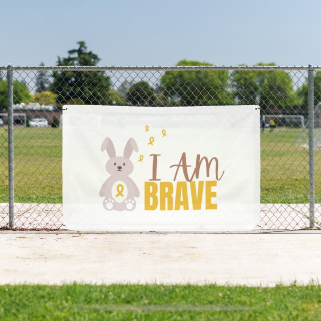 Lona cáncer infantil. Soy valiente. Rótulo al aire libr (in situ)