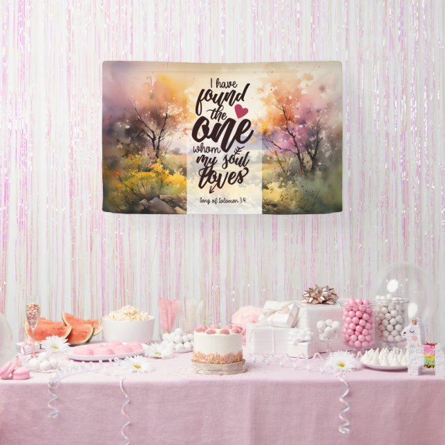 Lona Canción de Salomón 3:4 He encontrado la Biblia Uno (Fiesta)