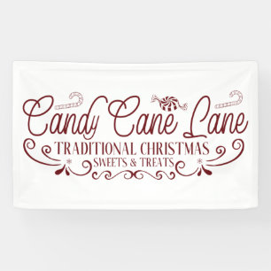 Lona Candy Cane Lane Pasteles tradicionales Polo Norte
