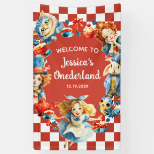 Lona Caprichosa Alicia en ONEDERLAND Cumpleaños 1 WELCO