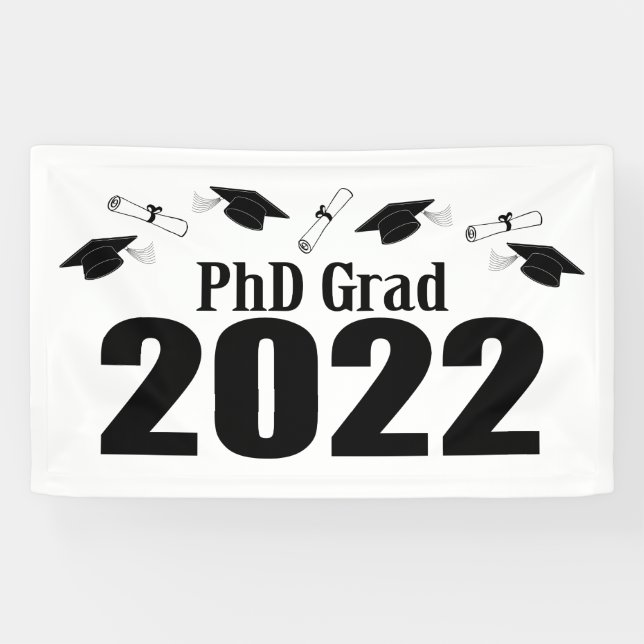 Lona Caps Y Diplomas (Negro) De Grado PhD 2022 (Horizontal)