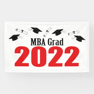 Lona Caps Y Diplomas (Rojo) De Grado MBA 2022