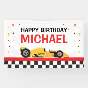 Lona Car racing Happy Birthday backdrop