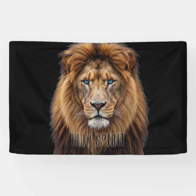 Lona Cara de León Majestuoso con Ojos Azules | Anima Fa (Horizontal)