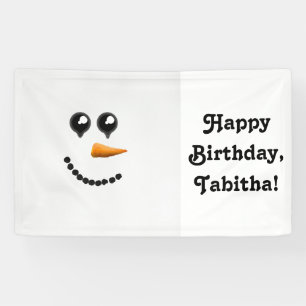 Lona Cara linda del muñeco de nieve del invierno