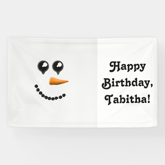 Lona Cara linda del muñeco de nieve del invierno (Horizontal)