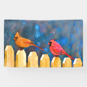 Lona Cardenales sobre la pintura de la cerca - Arte ori
