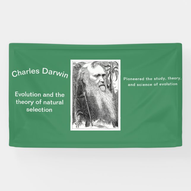 Lona Caricatura de Charles Darwin (Horizontal)