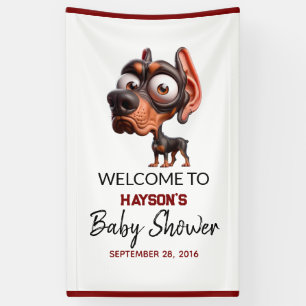 Lona Caricaturas de perro lindo Baby Shower para niño