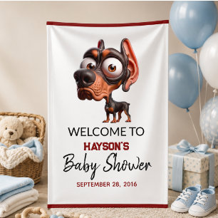 Lona Caricaturas de perro lindos para baby shower de ni