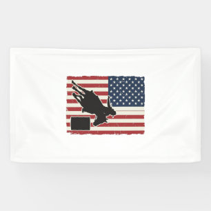 Lona Carrera de Barriles Bandera Americana Diseño Vecto